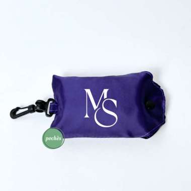 CUSTOM TAS BELANJA LIPAT SABLON LOGO NAMA/TAS LIPAT HOOK MEDIUM POCHES Ungu