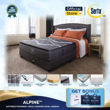 SERTA Alpine [Medium] - Kasur Spring Bed with Cooling Tech [Mattress Only] Ukuran 120 x 200 Dark Gre