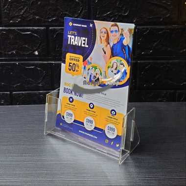 Tempat Brosur Akrilik / Display Brosur Acrylic / Rak Brosur Uk. A5 Knock Down