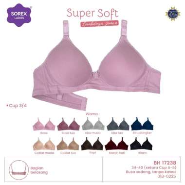 SOREX BRA 17238 - BH WANITA CUP STANDARD TANPA KAWAT Size 40/90