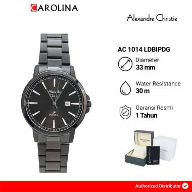 Jam Tangan Wanita Alexandre Christie Primo Steel AC 1014 LDBIPDG Black Dial Stainless Steel Strap [