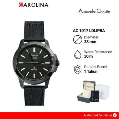 Jam Tangan Wanita Alexandre Christie Primo Steel AC 1017 LDLIPBA Black Dial Black Leather Strap [ Ja
