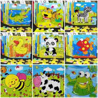 FG Puzzle Jigsaw Kayu 9pcs Puzzle Chunky Kayu 3D Puzzle Kayu Murah Puzzle Wooden Edukasi JS1 Excavat