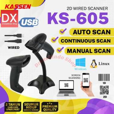 BARCODE SCANNER USB 2D KASSEN KS-605 KS605 WITH STAND
