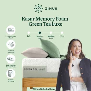 Zinus Kasur Busa Green Tea Luxe Memory Foam / 7-Zone Pressure Relief / Mattress In A Box Tebal 30 cm