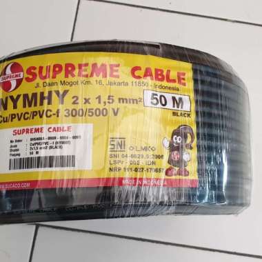 Kabel Supreme NYMHY 2x1.5 Kabel Serabut NYM HY 2x1,5 Hitam