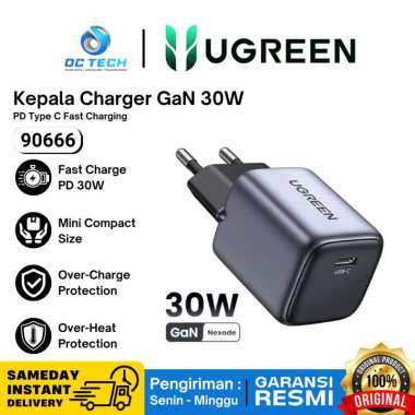 Ugreen Wall Charger Type C 20W 30W Nexode GaN PD Fast Charger 20watt 30watt For Iphone Mac Space Gra