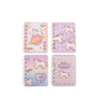 OEM ONE-A58 Buku Catatan Kartun Memo Kecil A7 80 Lembar / Buku Kecil Notebook Ring Motif Notepad / B