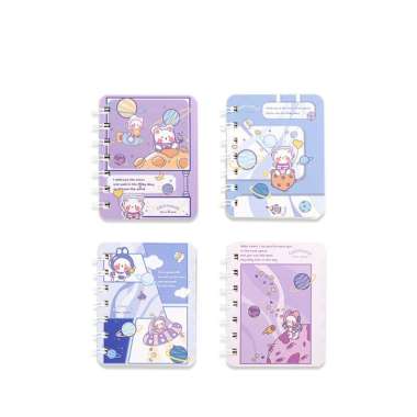OEM ONE-A58 Buku Catatan Kartun Memo Kecil A7 80 Lembar / Buku Kecil Notebook Ring Motif Notepad / B