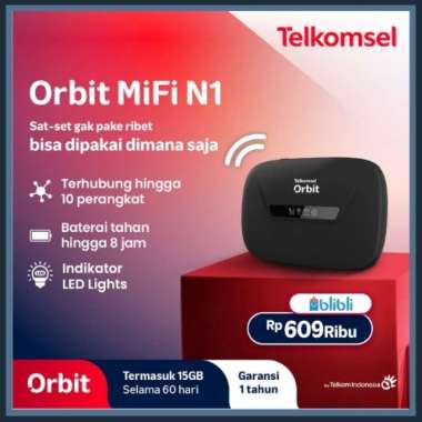 Telkomsel Orbit Mifi N1 Portable Modem Wifi 4G High Speed Bonus Data