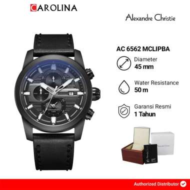 Jam Tangan Alexandre Christie AC 6562 MCLIPBA Pria Black Dial Black Leather Strap [ Jakarta ]