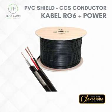 Kabel CCTV RG6 RG59 Plus Power Coaxial Cable Camera BNC DC RG 1 Meter RG6