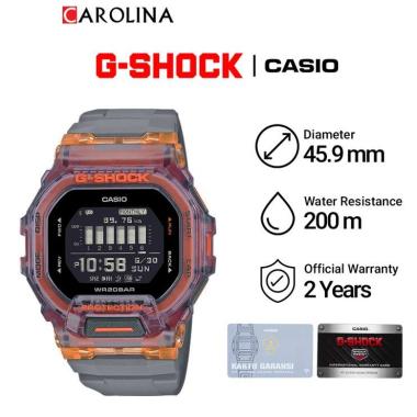 Jam Tangan Pria Casio G-shock G-Squad GBD-200SM-1A5 Vital Bright Black Digital Dial Grey Resin Strap