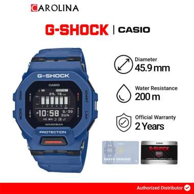 Jam Tangan Pria Casio G-Sock GBD-200-2D Digital Dial Blue Resin Band [ Jakarta ]