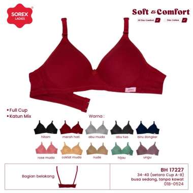 SOREX BRA 17227 - BH WANITA CUP STANDARD TANPA KAWAT Size 40/90