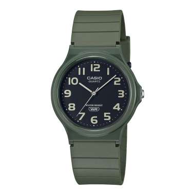 Jam Tangan Unisex Casio Standard MQ-24UC-3BDF Black Dial Matte Green Resin Band Hijau