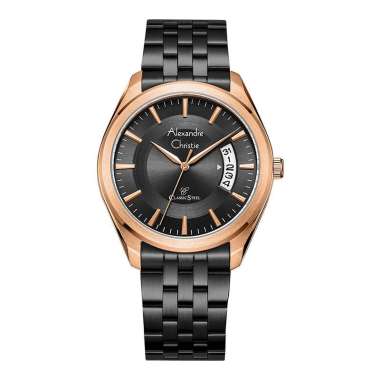 Jam Tangan Pria Alexandre Christie Classic Steel AC 8674 MD BBRBA Men Black Dial Black Stainless Ste