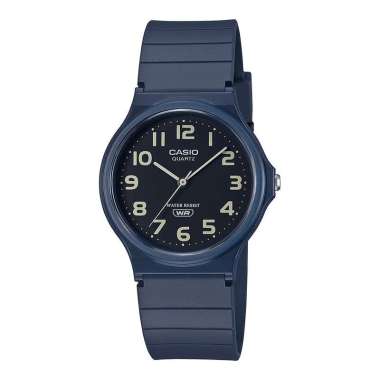 Jam Tangan Unisex Casio Standard MQ-24UC-2BDF Black Dial Matte Blue Resin Band Biru