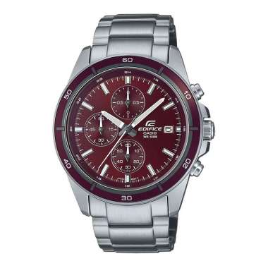 Jam Tangan Pria Casio Edifice EFR-526D-5CVUDF Chronograph Stainless Steel Merah Maroon