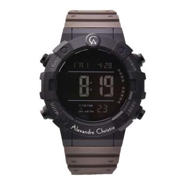 Jam Tangan Pria Alexandre Christie Digi AC 9388 MH RIPBAGR Men Digital Dial Grey Rubber Strap Abu-ab