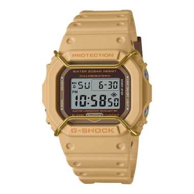 Jam Tangan Pria Casio G-Shock DW-5600PT-5DR Tone On Tone Digital Dial Light Brown Resin Band Coklat