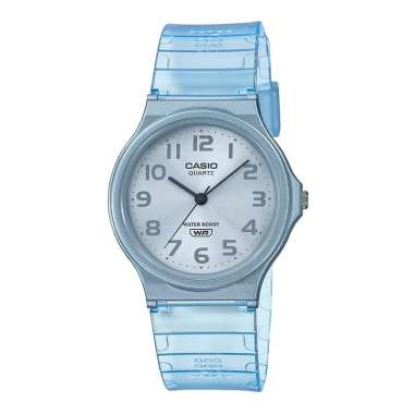 Jam Tangan Wanita Casio General MQ-24S-2BDF Pop Light Blue Dial Blue Transparent Resin Band Biru