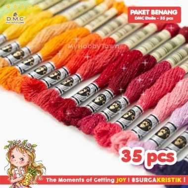 Paket 35 Pcs Benang Sulam Kristik DMC Art 617 - Etoile Katun Glitter