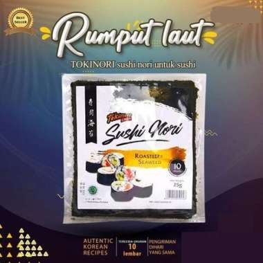 Tokinori Sushi Nori Rumput Laut Kering 50 lembar Sushinori 10 lembar SUSHI NORI 50S