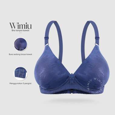 Wimiu BH Bra Wanita Beha Tanpa Kawat Busa Sedang Motif Bunga 100138 Peach 36