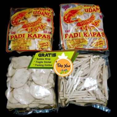 Kerupuk udang padi kapas 250 gram asli indramayu prawn crackers krupuk cirebon STIK (PANJANG)