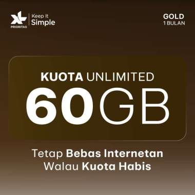 Kartu Perdana XL PRIORITAS Gold Unlimited FUP 60GB - 1 Bulan
