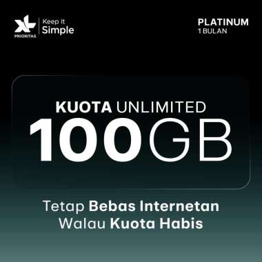 Kartu Perdana XL PRIORITAS Platinum Unlimited FUP 100GB - 1 Bulan