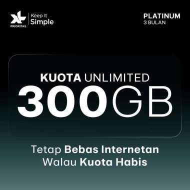 Kartu Perdana XL PRIORITAS Platinum Unlimited FUP 300GB - 3 Bulan
