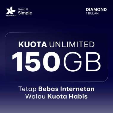 Kartu Perdana XL PRIORITAS Diamond Unlimited FUP 150GB - 1 Bulan