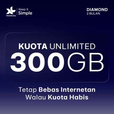 Kartu Perdana XL PRIORITAS Diamond Unlimited FUP 300GB - 2 Bulan