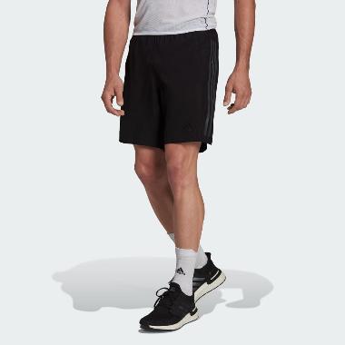 adidas Men Running Shorts Run Icon Full Reflective 3-Stripes Celana Lari Pria [HE2468] XS 5 inch Black