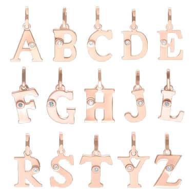 Diamond & Co - Liontin Berlian Wanita Huruf Alphabet Emas 9K HURUF C