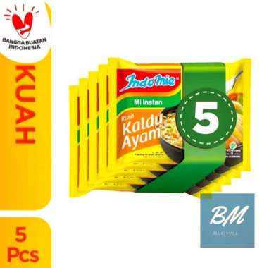 Indomie Kaldu Ayam 5 x 75 gr - Indomie Mi Instan Rasa Kaldu Ayam
