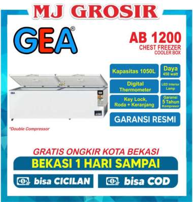 GEA AB 1200 CHEST FREEZER BOX 1200 L LEMARI PEMBEKU 1200 LITER putih