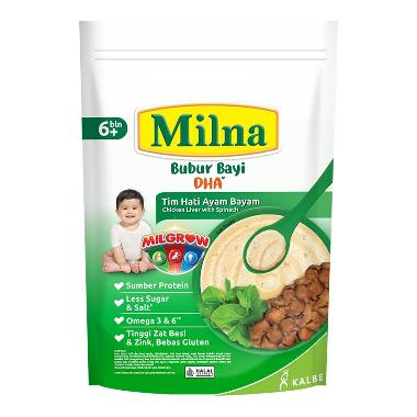 Promo Harga Milna Bubur Bayi 6 Tim Hati Ayam Bayam 120 gr - Blibli