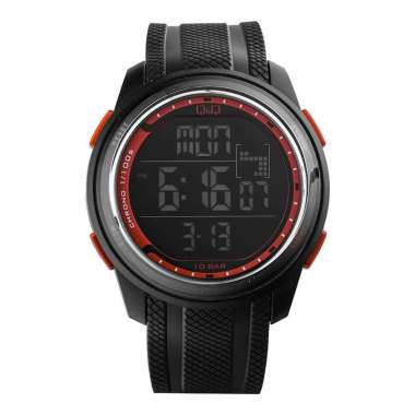 Jam Tangan Pria Q&Q M178J810Y Men Digital Dial Black Rubber Strap [No Box] Hitam
