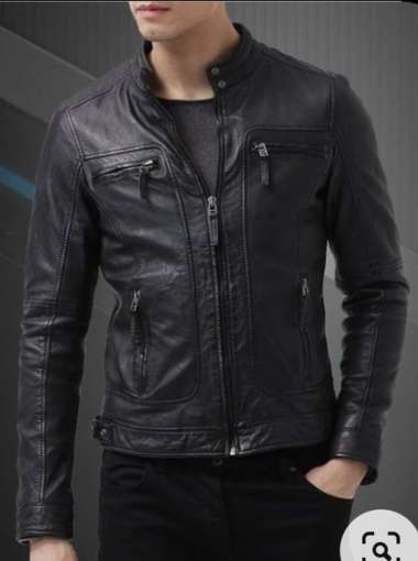 JAKET SEMI KULIT PRIA COKLAT MUDA XL