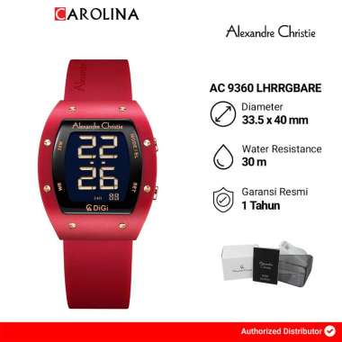 Jam Tangan Wanita Alexandre Christie AC 9360 LHRRGBARE Black Digital Dial Red Rubber Strap