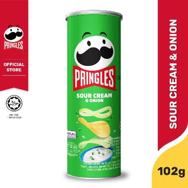 Promo Harga Pringles Potato Crisps Sour Cream & Onion 107 gr - Blibli