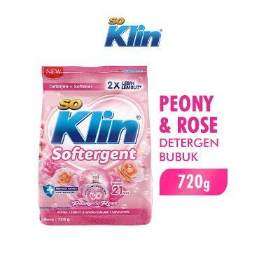 Soklin Softergent Peony & Rose Pink Detergen 720 g