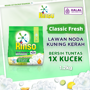 Promo Harga Rinso Anti Noda Deterjen Bubuk + Molto Classic Fresh 1200 gr - Blibli