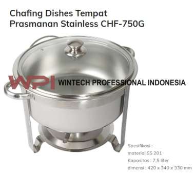 CHF-750G Chafing Dishes RollTop Oval - Tempat Prasmanan - Tempat Catering Penutup Kaca
