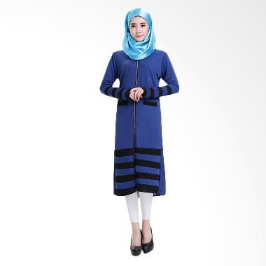 Chloe's Clozette MD 09 Dress Baju Muslim Lengan Panjang - Biru