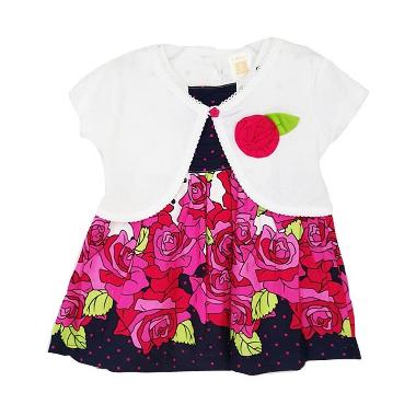 Chloebaby Shop F844 Dress Cardigan Anak - Merah Muda