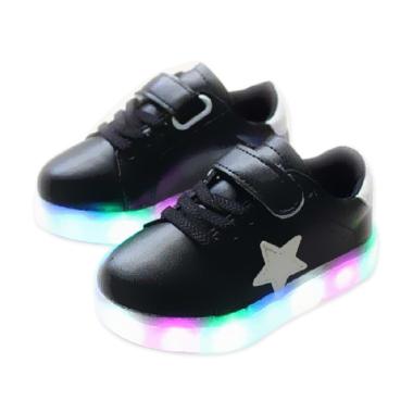 Chloe Babyshop S168 Lampu Star Sepatu Anak - Black